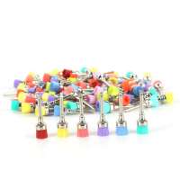 100 PCS Mixed Color Nylon Latch Flat Polishing Polisher Prophy Bowl Dental Brush